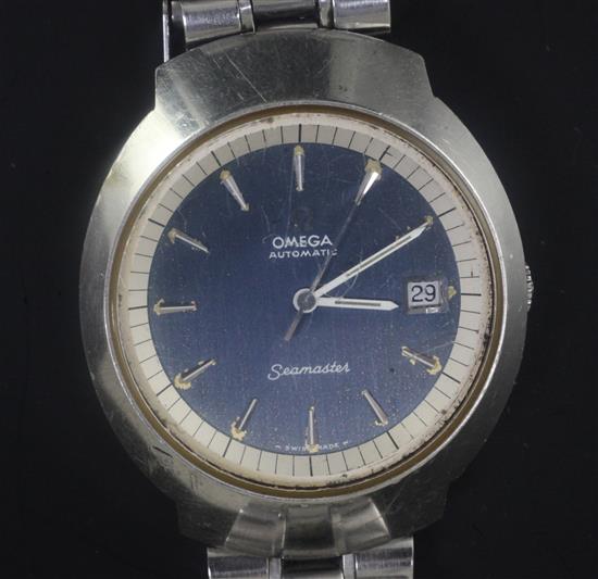 A gentlemans early 1970s stainless steel Omega Seamaster automatic wrist watch,